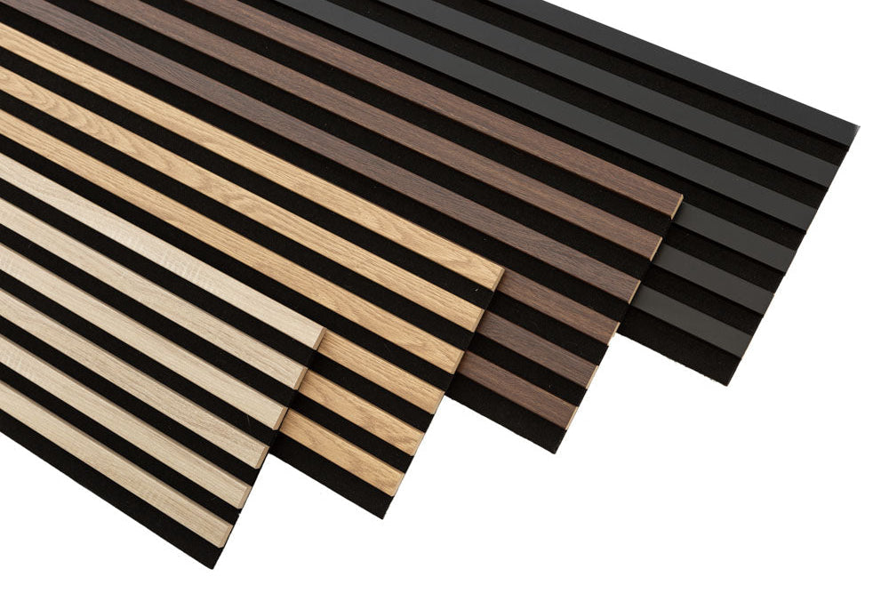 Marbet Design Woodline - 4 units x Black Lamella Panel on Black Felt - 2700 x 300 mm
