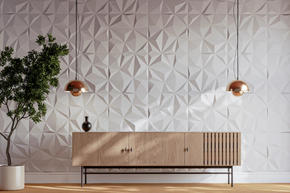 3D LINE GEO panels in an interior