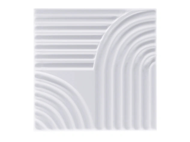 3D LINE STUCCO panel in White