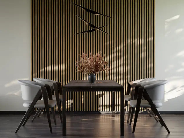 Lamella panel WL 2700×300 SLIM R0 black – light oak