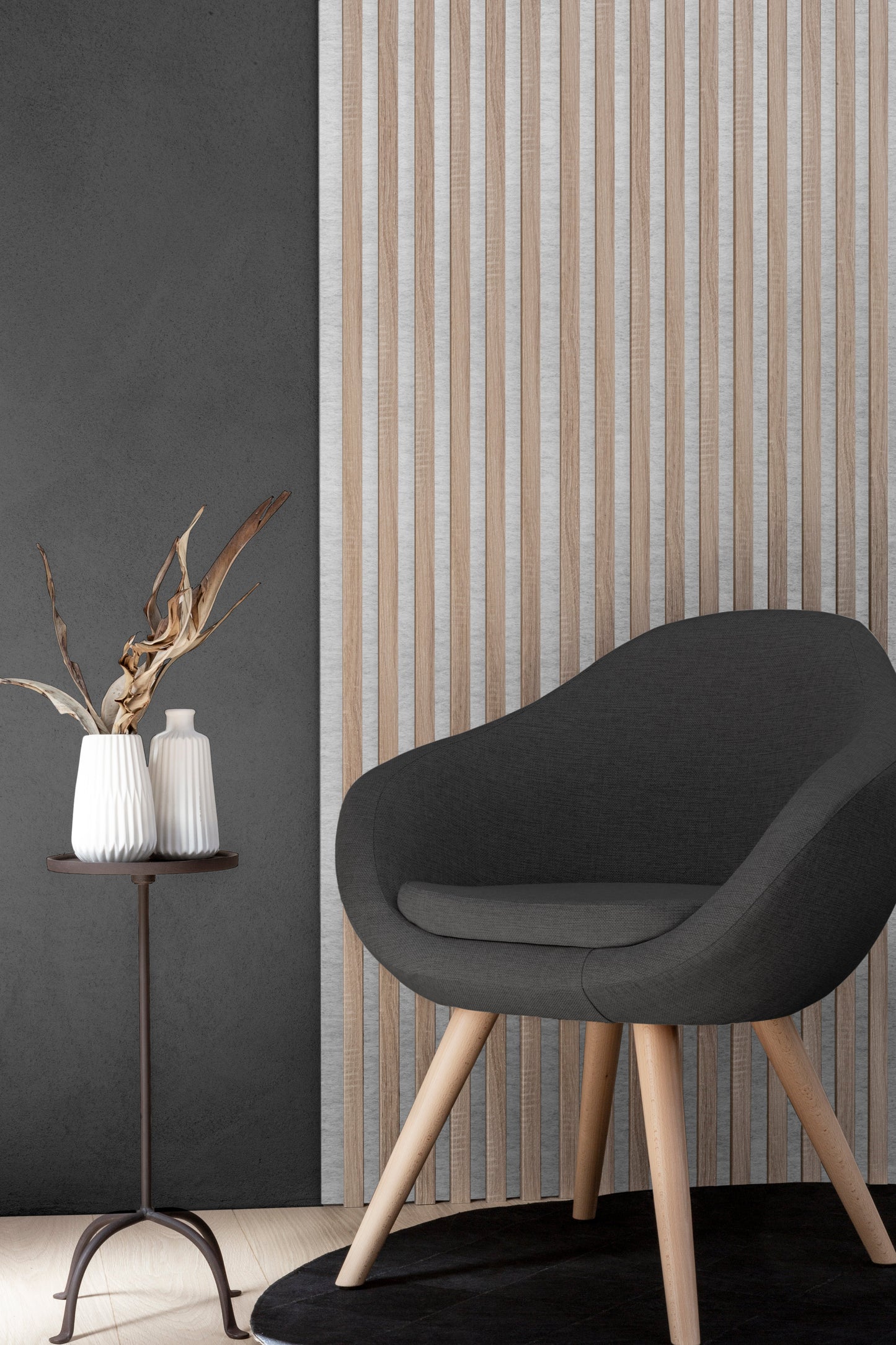 WL 2700×300 gray lamella panel – Sonoma oak