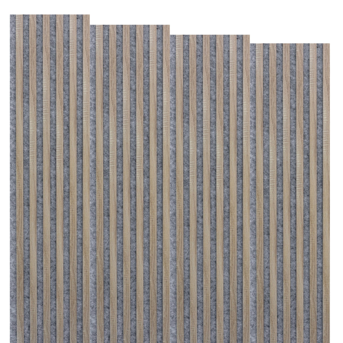 Marbet Design Woodline - 4 units x Sonoma Oak Lamella Panel on Grey Felt - 2700 x 300 mm