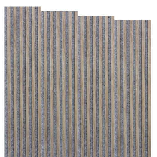 Marbet Design Woodline - 4 units x Sonoma Oak Lamella Panel on Grey Felt - 2700 x 300 mm