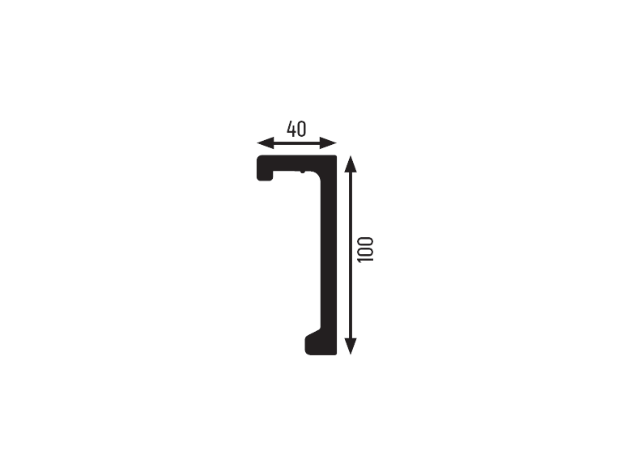 EK-100 curtain rail profile and dimensions