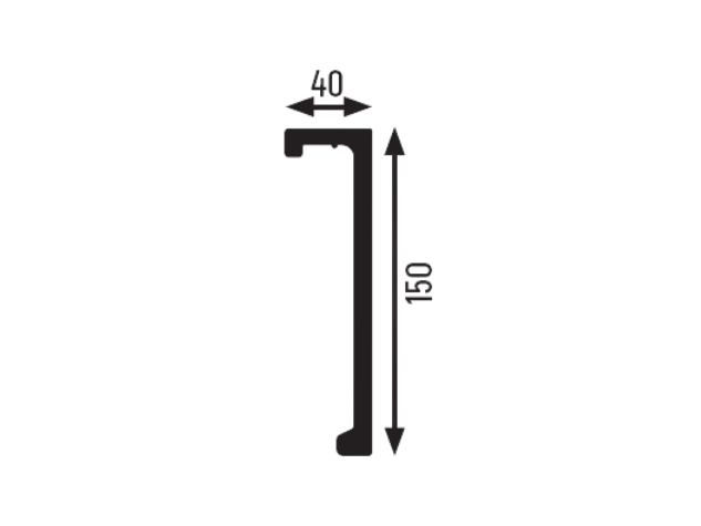 EK-150 curtain rail profile and dimensions