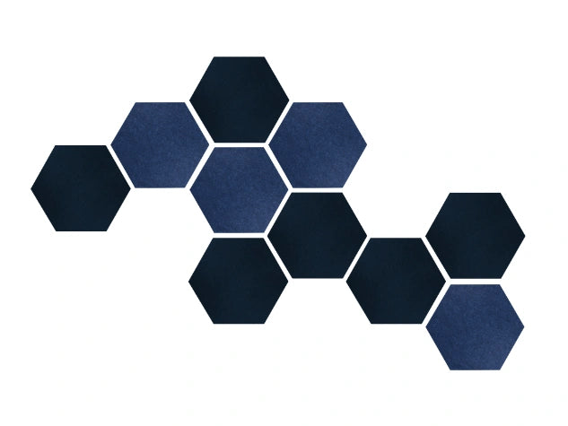 FLATLINE 2.0 HEX SET 3 dark blue and blue felt panels