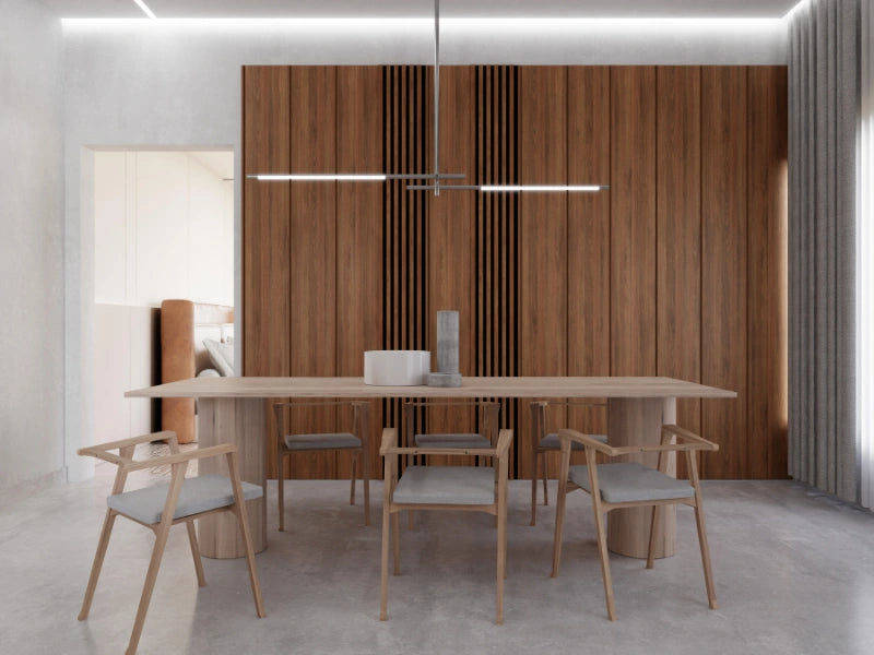 MOKU Michigan Walnut wall panels interior detail