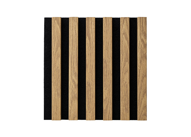 WOODLINE black and light-oak slatted panel