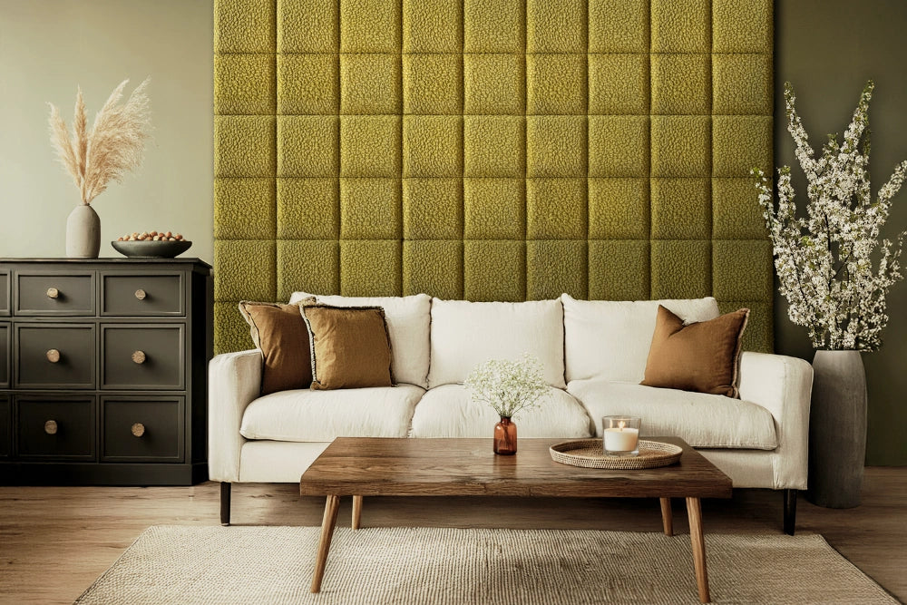 SOFTLINE MOSS upholstered panels in an interior