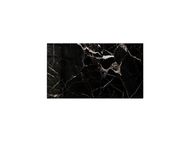 SPC WALL 400×700 Carrara black and brown glossy panel, front view