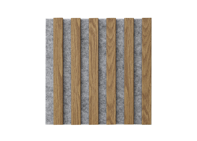 WL 300×300 gray lamella panel – light oak 1