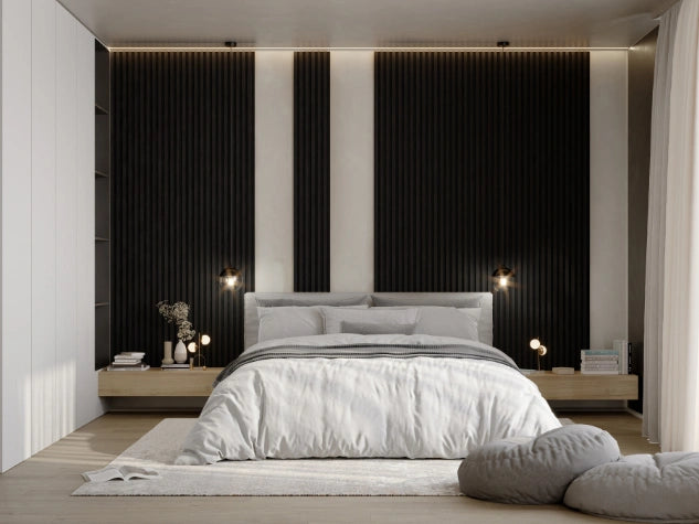 WL 2700×300 lamella panel black – matt black 3
