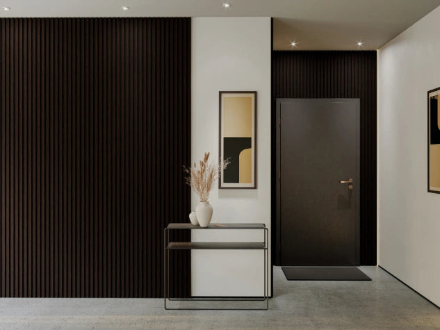 Lamella panel WL 2700×300 ST 7L black – dark oak 2