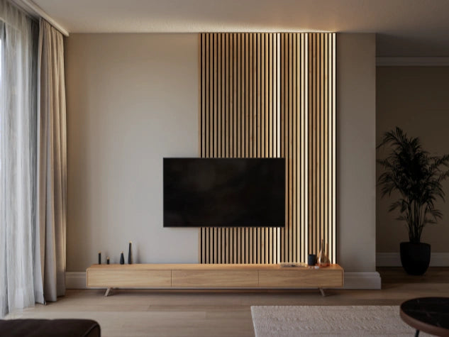 WOODLINE LUMI Jackson hickory panel installation