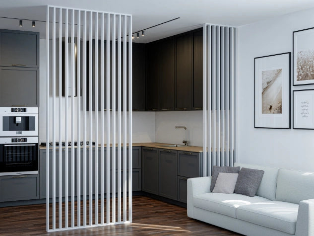 ścianka działowa lamelowa biała WOODWALL (4)