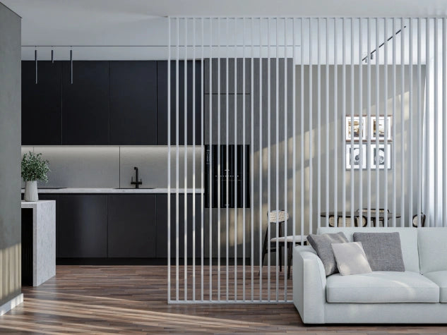 ścianka działowa lamelowa biała WOODWALL (3)